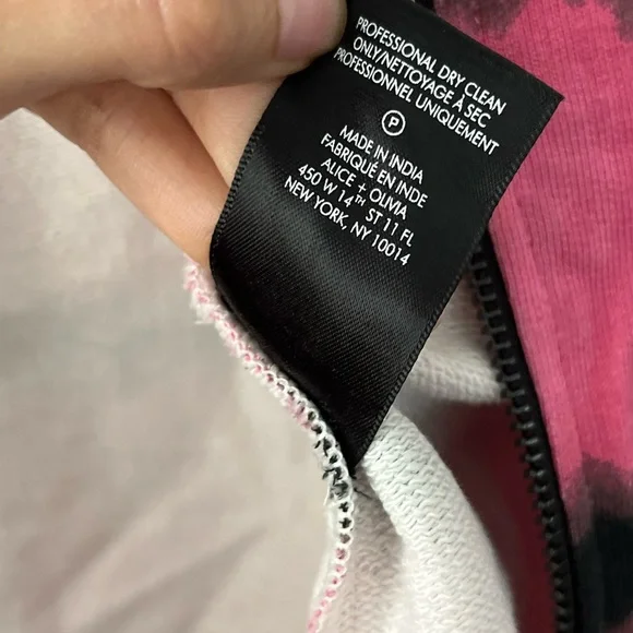 Alice + Olivia Crochet Hooded Tie Dyed Zip-up Hoodie- Cotton Blend - Sma… - Picture 8 of 12